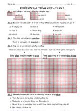 Phiếu ôn tập môn Tiếng Việt Lớp 4 - Tuần 2-13